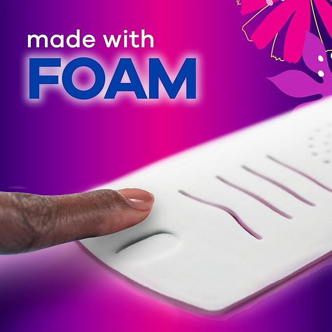 Always Radiant Feminine Pads for Women Flexfoam Pads with Wings Size 5 Extra Heavy Overnight Absorbency Lightly Scented 54 Count (3 Packs of 18)