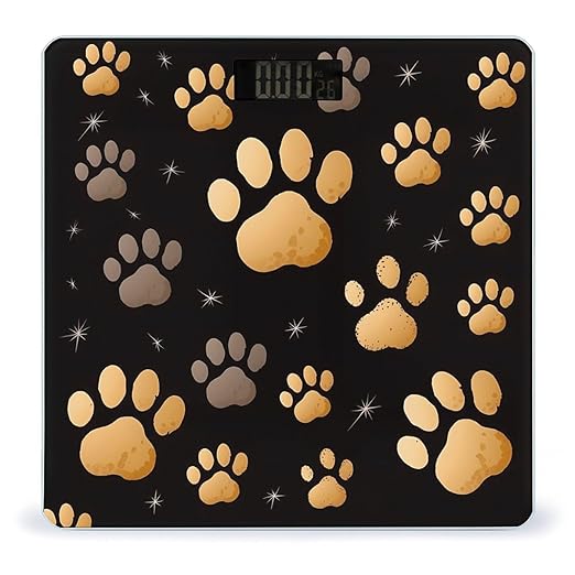 Dog Paw Print Scale for Body Weight Sturdy Tempered Glass Weighing Scales with LCD Display Accurate Digital Bathroom Scale Convenient Body Fat Smart Scales Easy Read