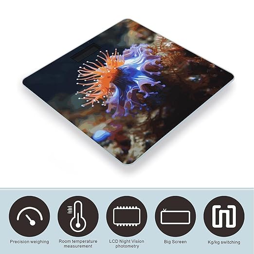 Nudibranch Bathroom Scale Ultra-Bright Liquid Crystal Screen Weight Scale Accurate Bathroom Body Scales for Body Weight Bathroom Pet Home Bedroom Gift-Giving