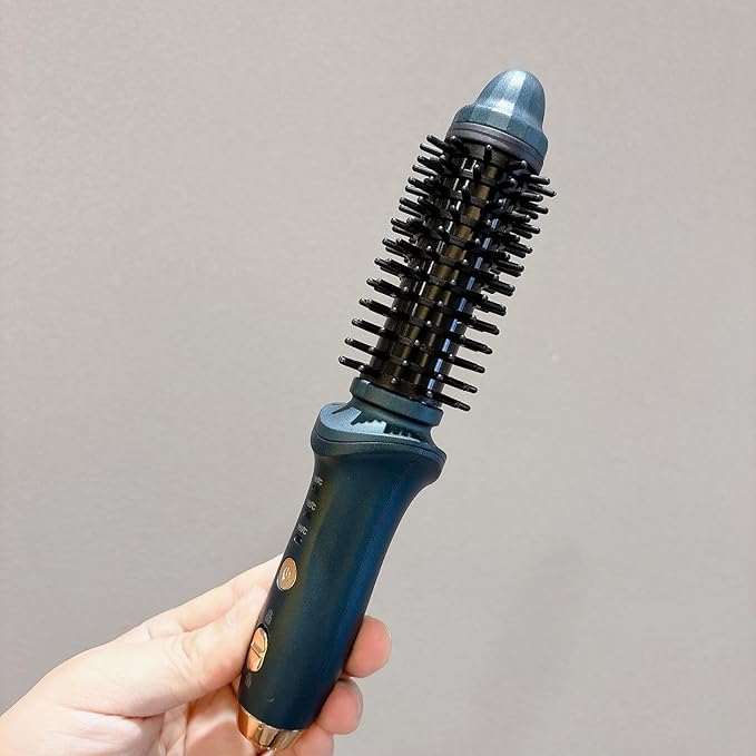 Cordless Curling Iron for Travel USB Curling Brush Rechargeable Heated Thermal Round Brush Mini Dual Purpose Ceramic Hair Straightener Wand Curler Electric Hot Tools for Short Long Hairs