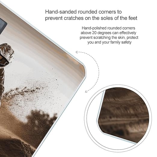 Motocross Digital Bathroom Scale for Body Weight with High Precision Digital Weighing Scale with BMI Clear LCD Display and Step-On Measures Weight Up to 180kg