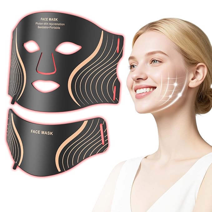 Red Light Therapy for Face &amp Neck 7in1 LED Light Therapy Mask Rechargeable Red Light Therapy Mask 103 3-in-1 Fusion LED Beads Anti-Aging Skin Firming &amp Radiant Glow at Home
