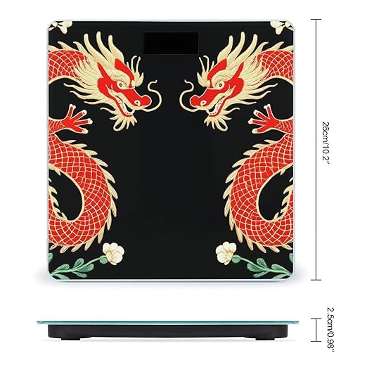 Men's Smart Scale for Body Weight Digital Bathroom Weighing Scale Automatic Switch Energy Saving Scale Floral Chinese Japanese Dragon Flower