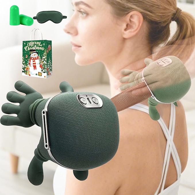 Neck and Back Massager Bionic Hand Design Portable Hand Massager 4d Shiatsu Deep Tissue Kneading for Shoulder Neck Back Legs Pain (1pc)