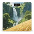Green Landscape Weight Scale Large Digital Bathroom Scales with Bright LED Display Non Slip Digital Scale and Step On Fashion Weighing Machine for Body