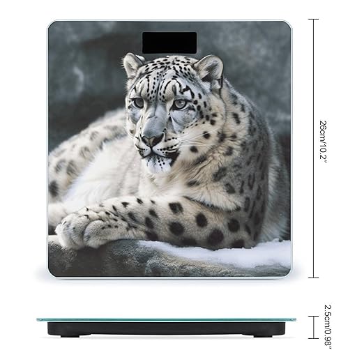 Snow Leopard Weight Scale Large Bathroom Scales Digital Weight with Bright LED Display Non Slip Automatic Weighing Scale Fashion Weighing Machine for Body