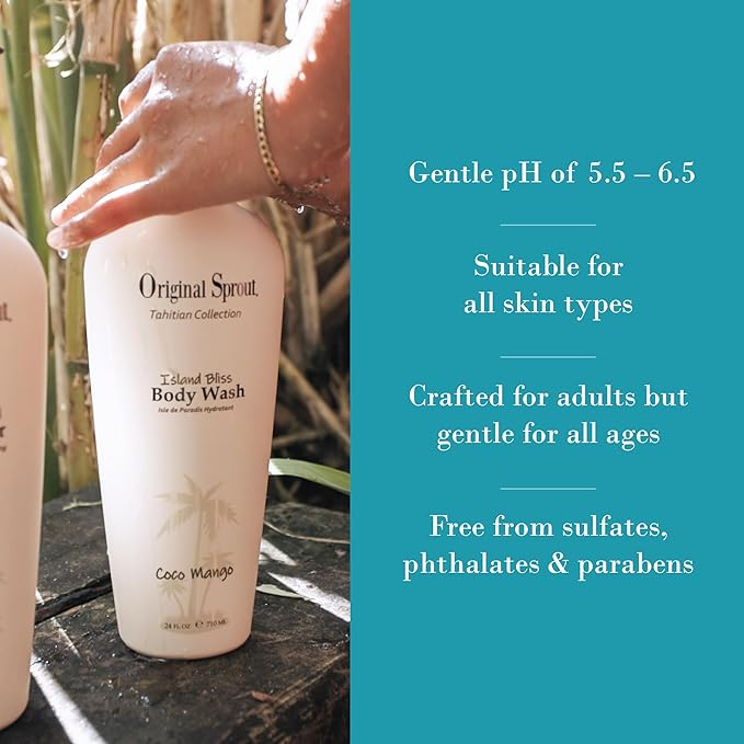 Original Sprout Island Bliss Moisturizing Body Wash for All Skin Types Including Sensitive &amp Dry Skin Hydrating Body Wash with Calendula &amp Rosemary Extracts Sulfate Free Coco Mango Scent 2