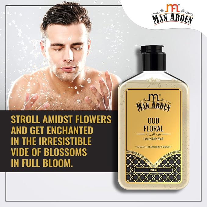 Man Arden Oud Floral Luxury Body Wash Infused With Shea Butter &amp Vitamin E 250ml