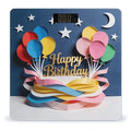 Happy Birthday Balloon Smart Scale for Body Weight Digital Bathroom Scale Toughened Glass Weight Scale with Large LCD Backlight Display High Precision Scales Weighing Machine