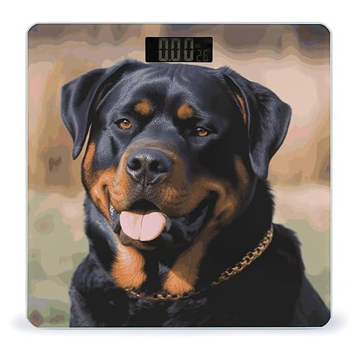 Rottweiler Dog Weight Scale Large Bathroom Scales Digital Weight with Bright LED Display Non Slip Automatic Weighing Scale Fashion Weighing Machine for Body