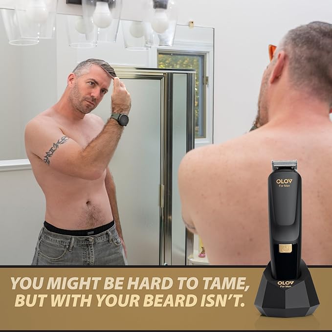 Beard Trimmer 21 Piece All-in-One Mens Grooming Kit and Hair Clipper Nose EarBody and Face Electric Razor with USB Recharge Dock