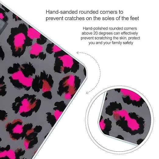 Smart Scale for Body Weight Automatic Switch Digital Bathroom Weighing Scale Luxury Pink Dark Gray Leopard Cheetah Print