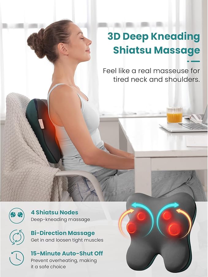 BOB AND BRAD Back Massager with Heat and A7 Massage Gun with 11mm Amplitude