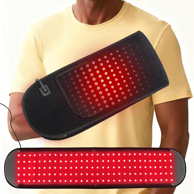 Red Light Therapy for Hands &amp Wrists 360° Dual-Sided 150 LEDs Heated Gloves with Auto-Off Timer Near Infrared Belt for Body Waist Finger Palm Elbow &amp Joint 660nm &amp 850nm