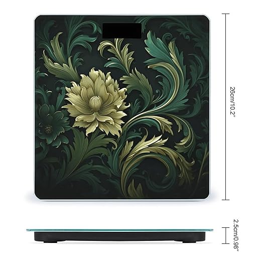 Digital Bathroom Scale for Body Weight Scale with Bright LCD Display High Accuracy Step-On Technology Auto On/Off Dark Green and Green Style Digital Scales 400 Lbs /180kg
