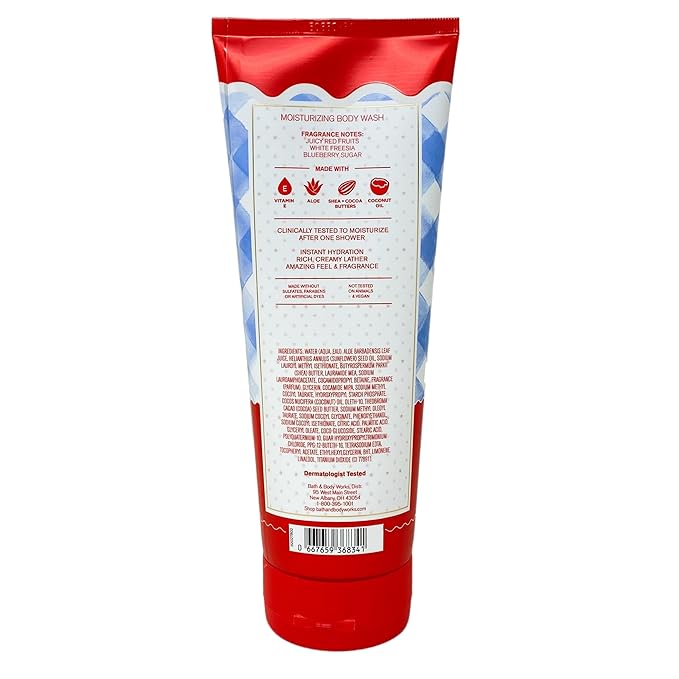 Bath &amp Body Works Gingham All-American 2 Moisturizing Body Washes with a Creamy Rose Bar Soap