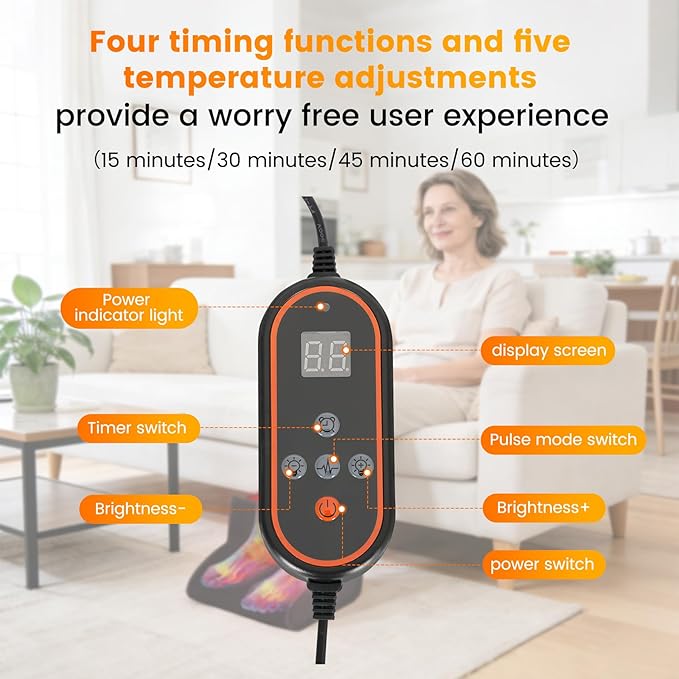 Red Light Therapy for Feet Neuropathy – 320 Dual-Wavelength LEDs Infrared Therapy for Foot &amp Ankle Adjustable Timer Relief for Plantar Fasciitis Pain