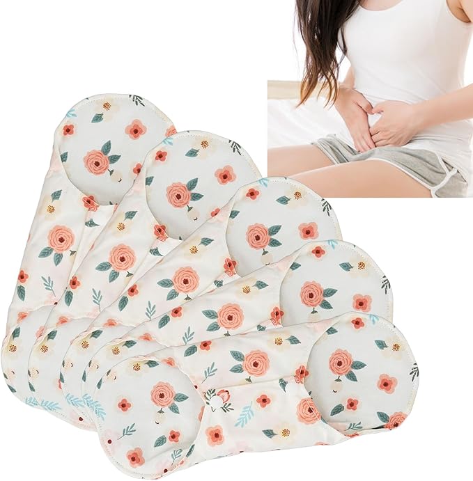 5pcs Reusable Menstrual Pads Cloth Pads for Women Reusable Period Pads Reusable Pads for Women Washable Sanitary Napkins Reusable Cloth Menstrual Pads Breathable Feminine Pads