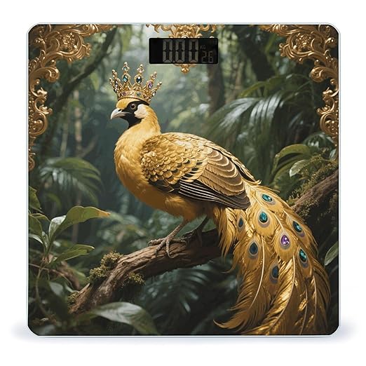 Golden Bird Bathroom Scale for Body Weight LCD Display Digital Bathroom Scale Tempered Glass Bathroom Weight Scales Fashion Smart Scales for Home Bedroom 400 Lb