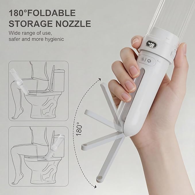 Electric Menstrual Cup Washer Peri Bottle for Periond Cleaning Portable Bidet for Travel Women Waterproof Rechargeable Handheld Sprayer for Personal Full Hygiene