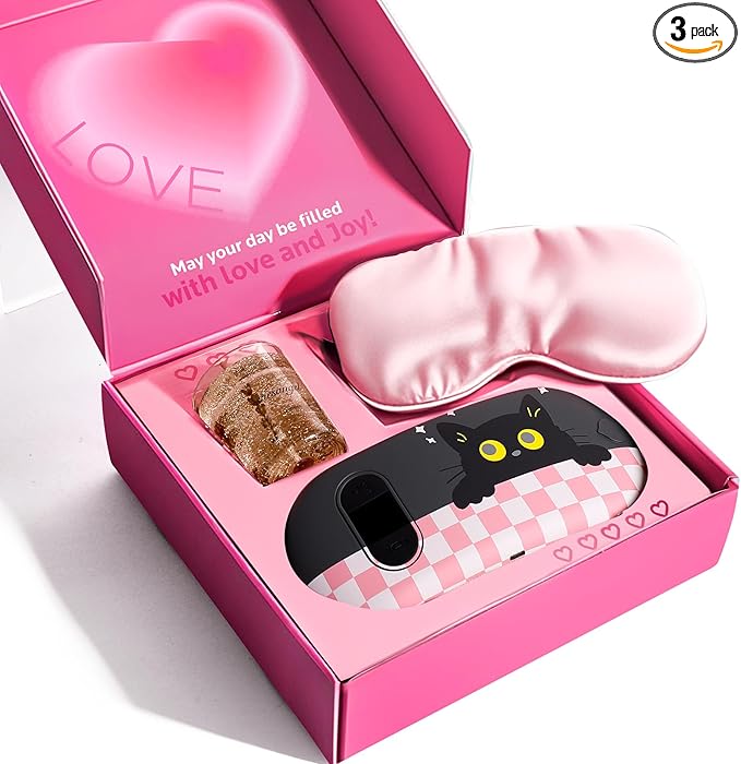 Portable Cordless Heating Pad Heating Pads for Period Cramps Back Pain with 6 Heat Levels 6 Massage Modes Gift Set for Women