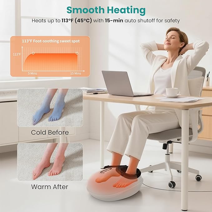 Nekteck Shiatsu Neck and Foot Massager with Heat Combo for Pain Relief Deep Tissue Body Relaxation Tools Gifts for Him Her