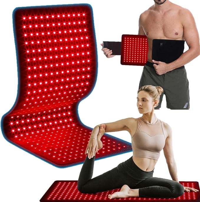 GarveeHome Red Light Therapy for Body 31.5 x 11.8 Infrared Light Therapy Belt with 360 LEDs 660nm Red Light &amp 850nm Infrared Light Therapy Mat with Timer for Back Shoulder Waist Muscle Pain Re