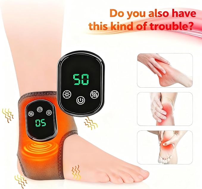 Wireless Portable Foot Massager with Triple Method - 3 Vibration Modes &amp 5 Heat Levels for Reviving Comfort and Daily Muscle Relaxation (1pcs)