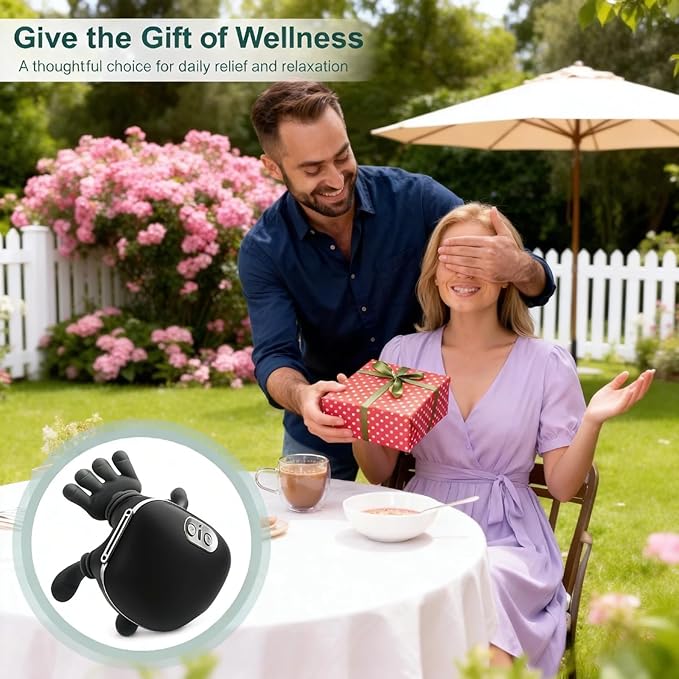 Cordless Neck Massager with Heat 4D Bionic Shiatsu Neck and Shoulder Massager with Real Hand Kneading Deep Tissue Back Massager for Home Office Travel Gifts for Women Men (Black)