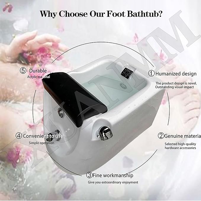 Foot hydromassage Foot Bath Acrylic Footbath Spa Bath Pedicure Pedicure Bowl with Heat and Massage Colorful Lamp and 60PCS Foot Bath Bags for Home Spa Treatment G
