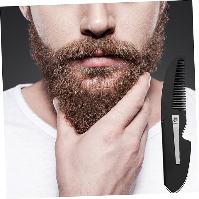 NOLITOY 20pcs Men's Mustache Brush Beard Comb Folding Pocket Combs Hair Accessory Travel-friendly