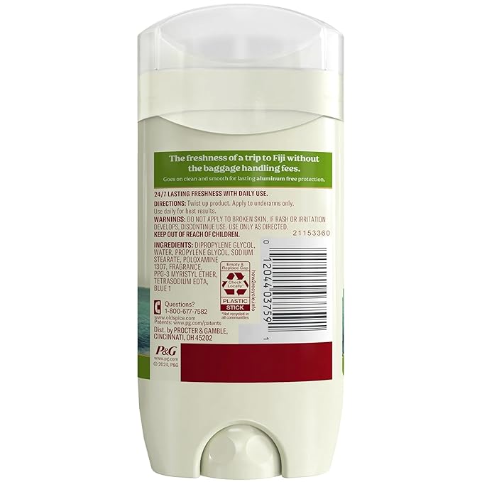 Old Spice Fresh Collection Deodorant Fiji 3 oz (Pack of 10)