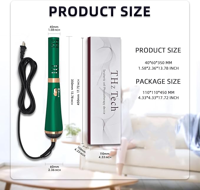 Terahertz (THZ) Wand Blower Health Physical Therapy Board Electric HeatingTherapeutic Massage/Body/Water Enhanced Terahertz Frequency Wand Green