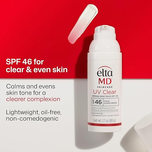 EltaMD UV Clear Tinted Face Sunscreen SPF 46 Oil Free Sunscreen for Sensitive Skin with Zinc Oxide Dermatologist Recommended