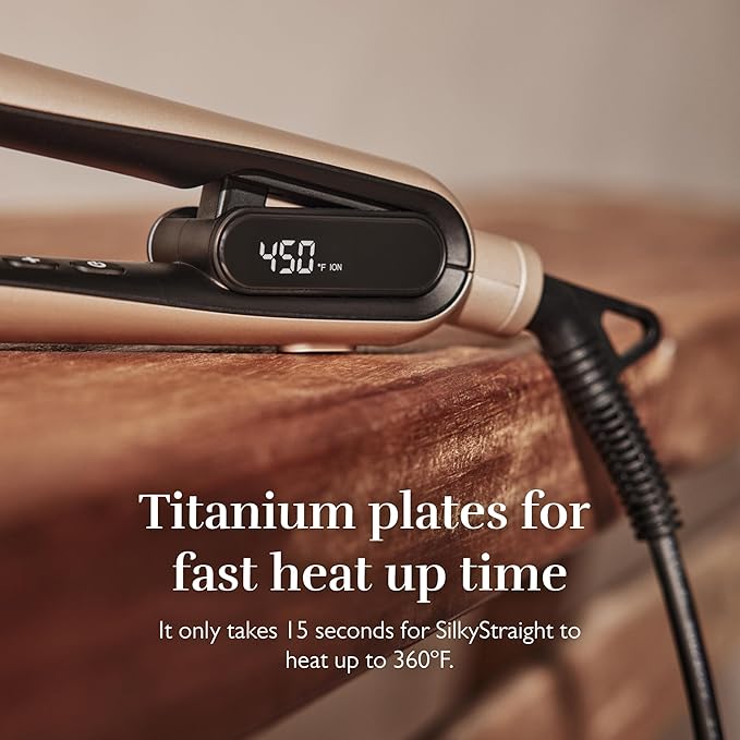 Silk’n Professional 2-in-1 Straightener and Hair Curler for Women Titanium Flat Iron with Infrared and Ion Technology for Frizz-Free Hair and no Heat Damage Smart Temperature Control 15-Sec Heat Up