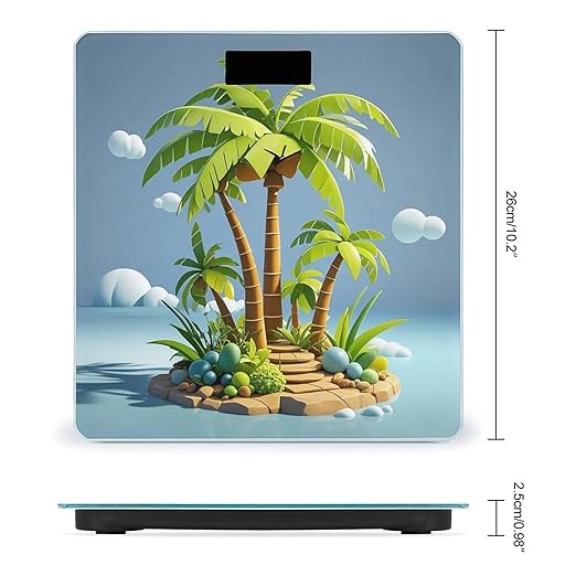 Tropical Tree Smart Scale for Body Weight Accurate Bathroom Scale with LED Display Digital Weight Scales Weighing Machine High Precision Scales for Bath Home