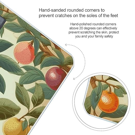 Plants and FruitsScale for Body Weight with LCD High Precision Weighing Scales Fashion Sturdy Tempered Glass Weight Scales Easy-to-Read Digital Bathroom Scale for Daily 400lb