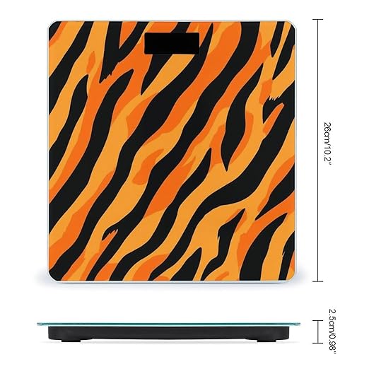 Digital Bathroom Weighing Scale Energy Saving Scale Smart Scale for Body Weight Cool Animal Print Tiger Stripes