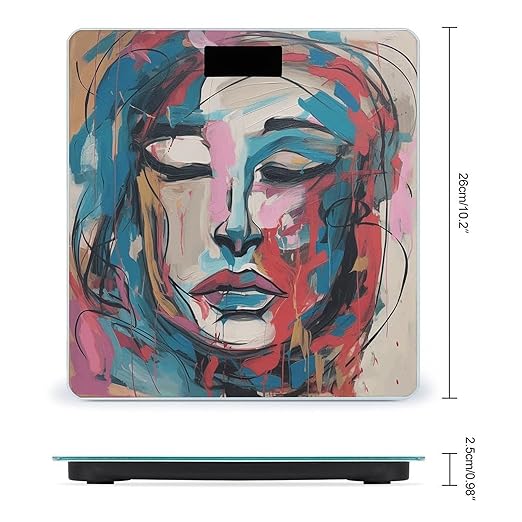 Abstract Female Face Smart Scale for Body Weight Accurate Bathroom Scale with LED Display Digital Weight Scales Weighing Machine High Precision Scales for Bath Home