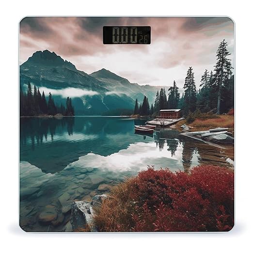 Scenic Lake Digital Bathroom Scale for Body Weight Weighing Scale with Backlit LCD Display High Precision Measurements &amp Measures Weight Up to 180kg