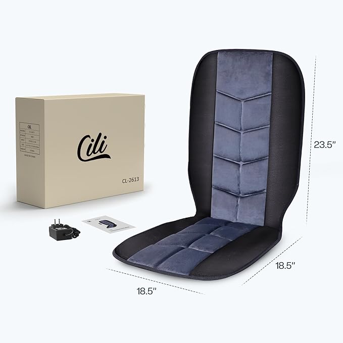 CILI Massage Chair PadBack Massager with HeatMassage Seat Cushion with 10 Vibration Motors30-60-90 Minutes Heating OptionsChair Massager for Office Chair Home Office Use
