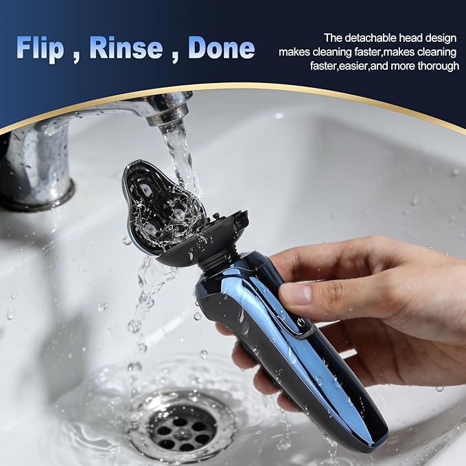 Electric Razor for Men Men's Rotary Shavers WaterproofWet and Dry Rechargeable Electric Shaver for Men's Faces with a Cordless and Floating Head Portable Travel Razoran Ideal Gift for Men