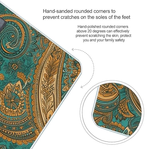 Yellow Paisley Pattern Bathroom Scale Ultra-Bright Liquid Crystal Screen Weight Scale Accurate Bathroom Body Scales for Body Weight Bathroom Pet Home Bedroom Gift-Giving