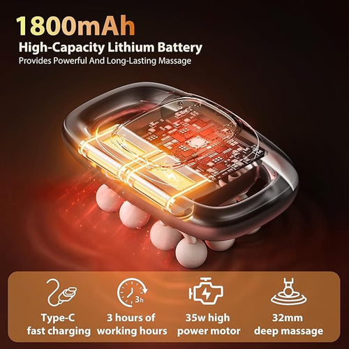 12-Head Massage Gun 3 Modes 30 Levels Of Intensity Electric Deep Tissue Massager Relieves Muscle Pain All Over The Body 4k Smart Display Suitable For Lazy People The Elderly And Office Workers