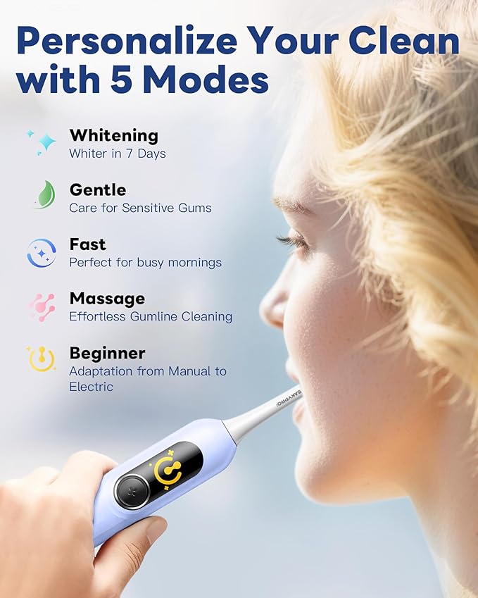 G5S Electric Toothbrush (Pink) + Ultra White Toothpaste 2 Pack 150-Day Rechargeable Toothbrush Visibly Whitens Yellow Teeth