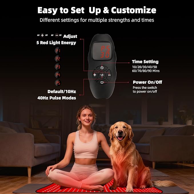 Red Light Therapy Mat for Body Near Infrared Light Therapy Pad with 660nm &amp 850nm Wavelength Home Use for Back Belly Knee Joint Muscle Comfort 600 LEDs 27x24