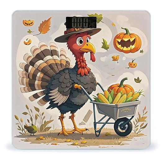Pumpkin Cart Bathroom Scale Digital Weight Scale Precision 400 Lbs Weighing Scales Large with LCD Backlight Display BMI Measures