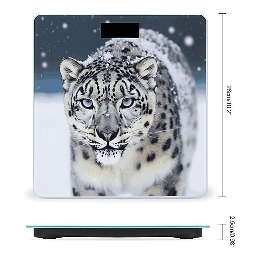 Blue Eyed Snow Leopard Scale for Body Weight Highly Accurate Digital Bathroom Scale Sturdy Tempered Glass Weighing Scales with LCD Display Fashion Body Fat Smart Scales 400lb