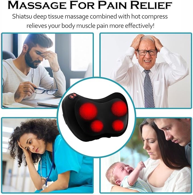 Papillon Back Massager with HeatShiatsu Neck Massager Pillow for BackNeckShoulderFoot &amp Lower Back Pain ReliefElectric Kneading Massager Gifts for Women/Men/Dad/Mom/Fathers Day/Mothers Day