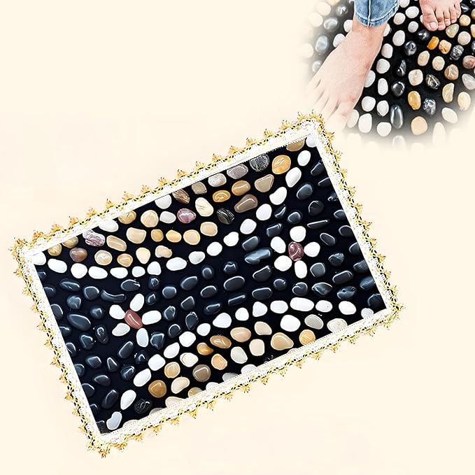 LIYAOLI Acupressure Mat for Feet - Cobblestone Foot Massager Pad for Home Use Relieve Stress &amp Fatigue Reflexology Therapy for Daily Relaxation (15.7 x 23.6)